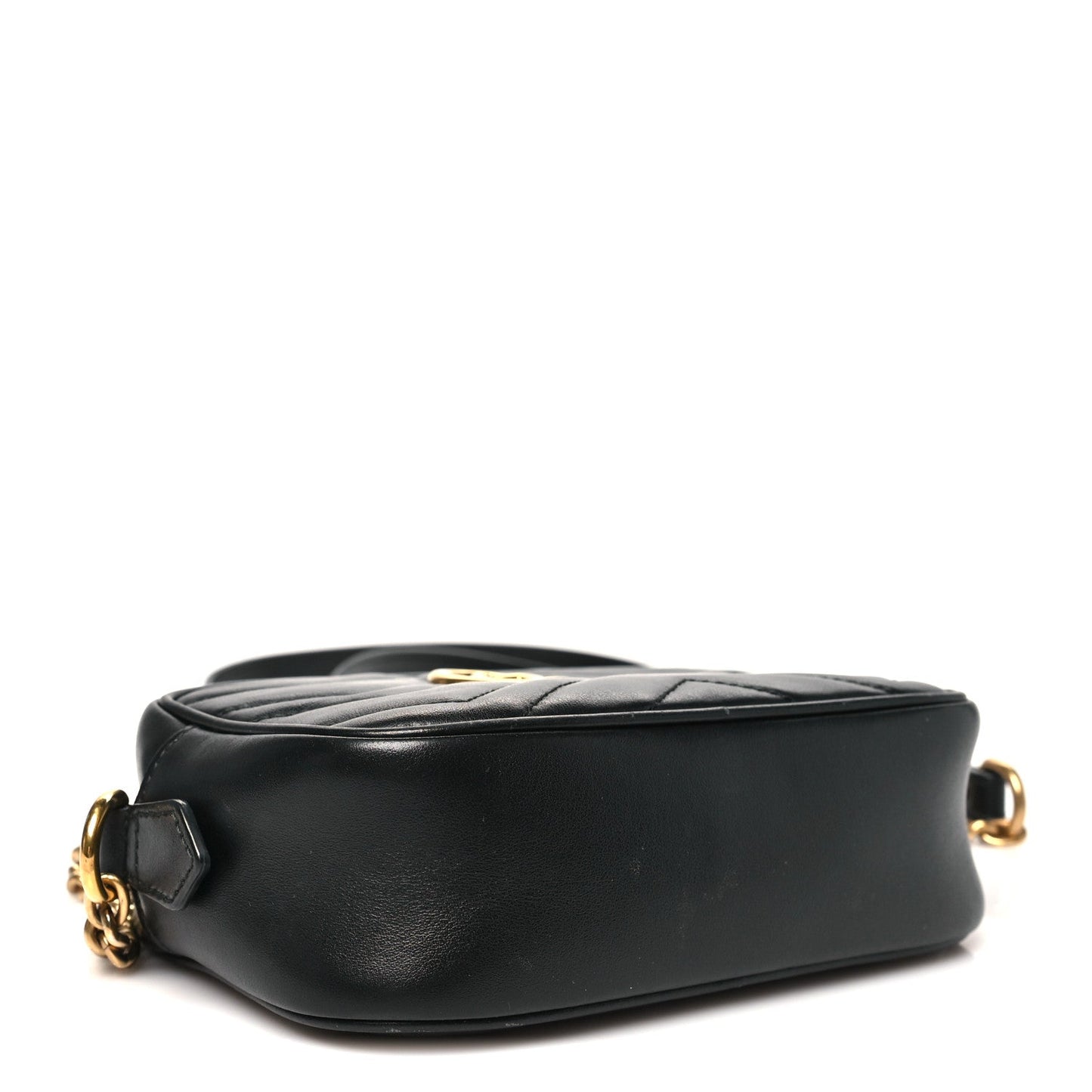 Calfskin Matelasse Mini GG Marmont Chain Shoulder Bag Black