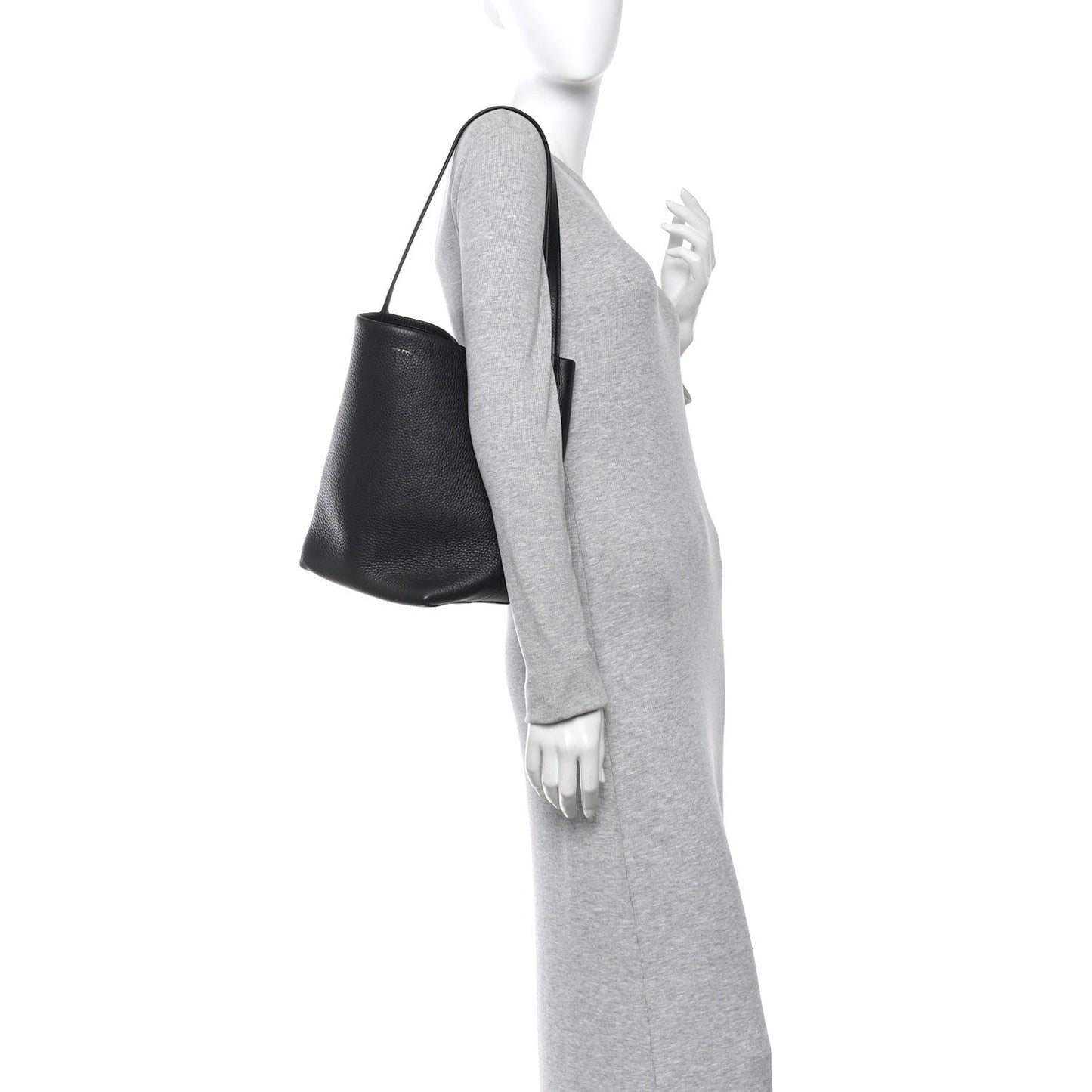 Grained Calfskin Medium N/S Park Tote Black