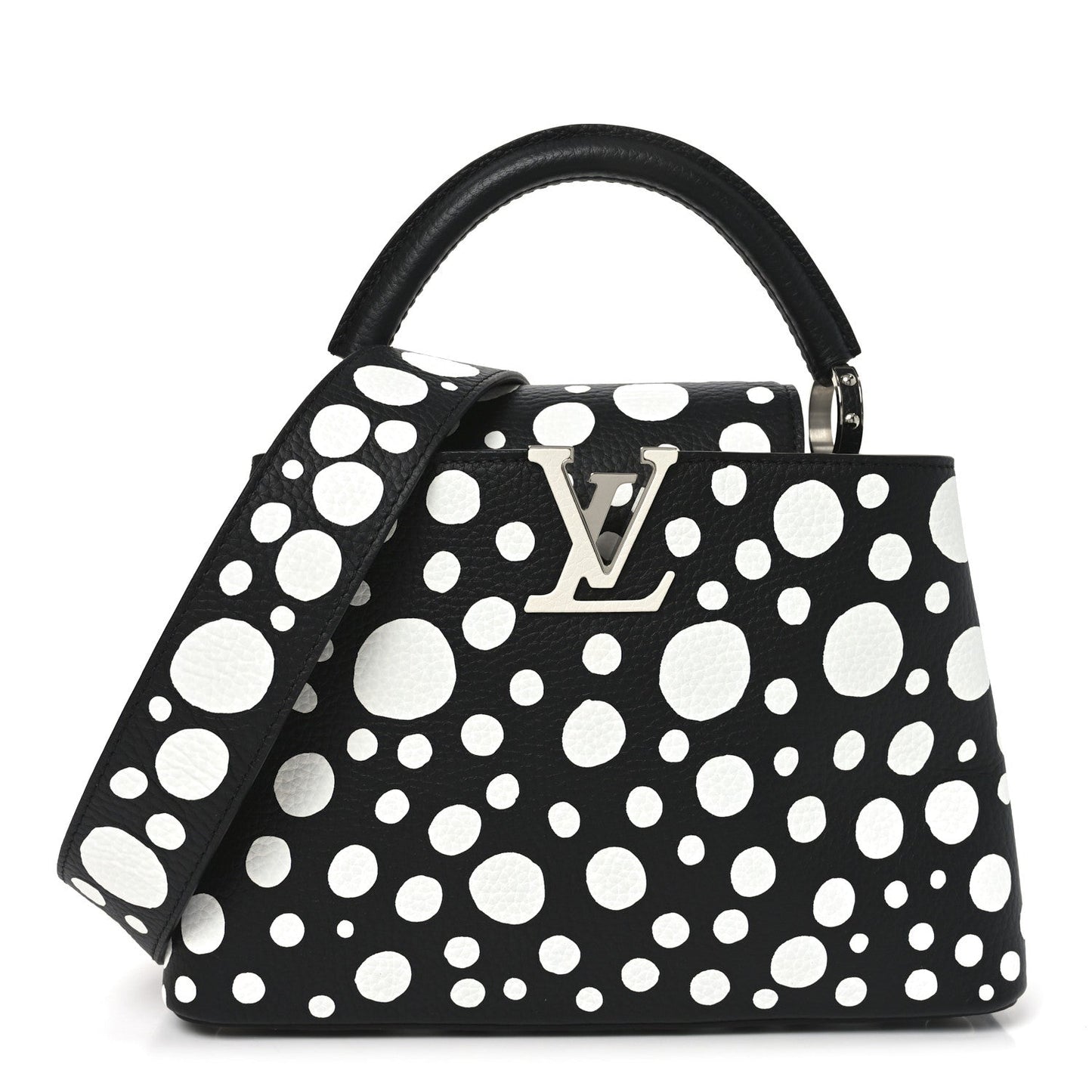 LV X YK Taurillon Capucines BB Black White