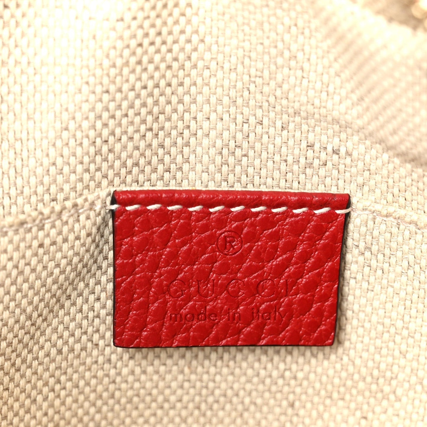 Dollar Calfskin Bi-Color Small Soho Disco Bag New Rosette Hibiscus Red