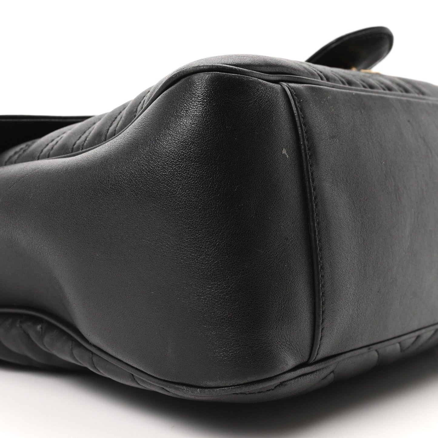 Calfskin Matelasse Large GG Marmont Shoulder Bag Black