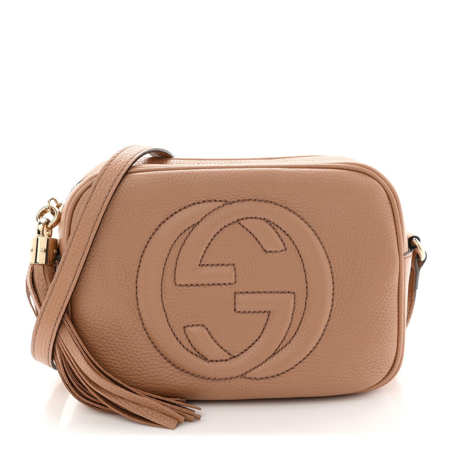 Pebbled Calfskin Small Soho Disco Bag Camelia