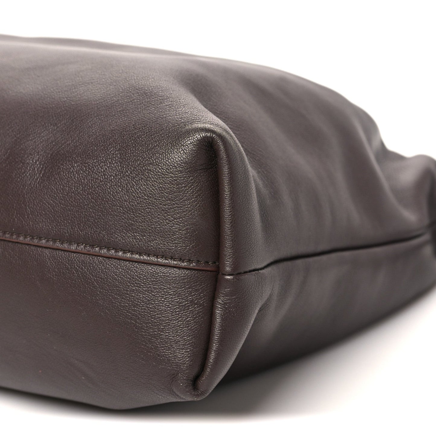 Mellow Nappa Donut Chain Large Flamenco Knot Clutch Dark Brownie