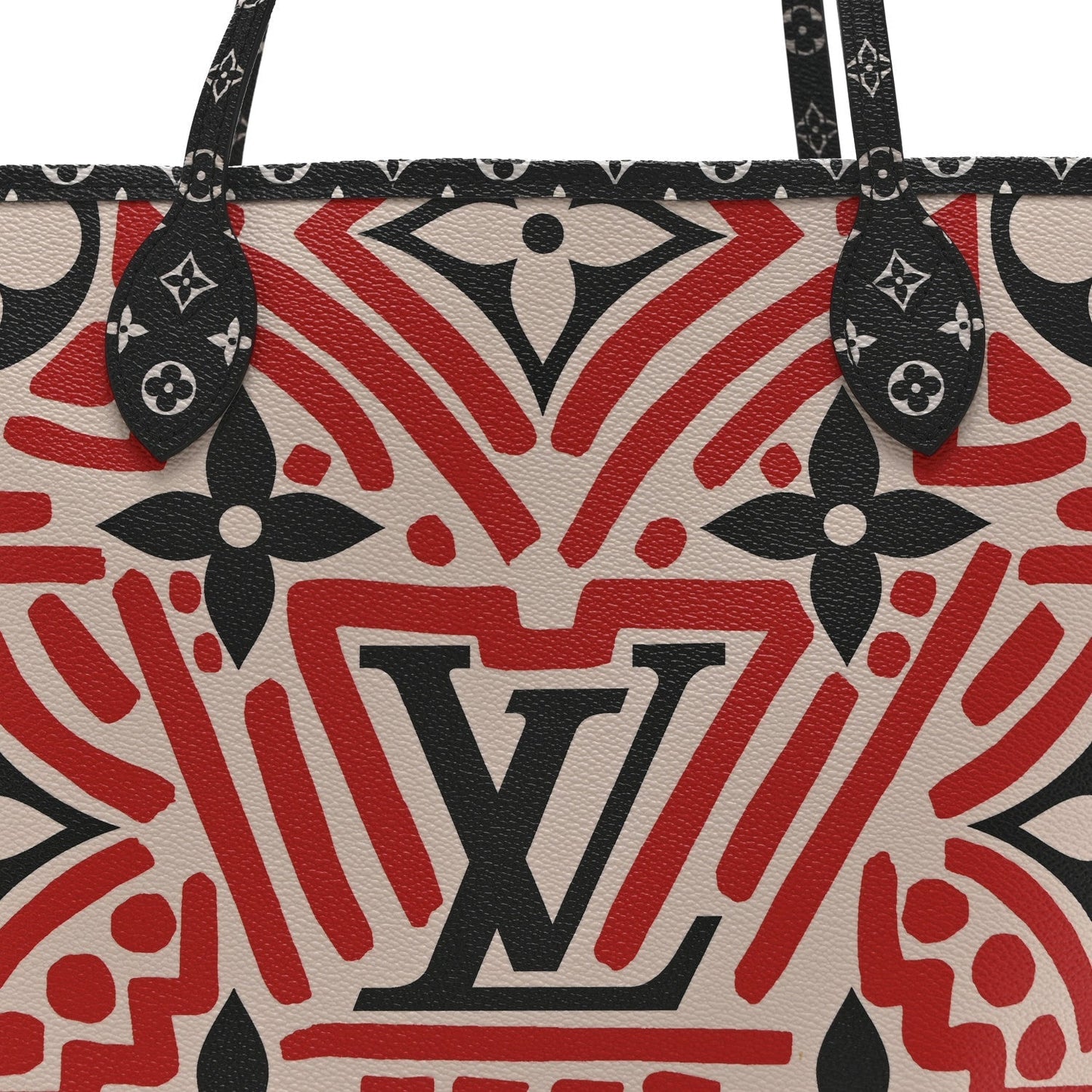 Monogram Giant Crafty Neverfull MM Creme Rouge Black