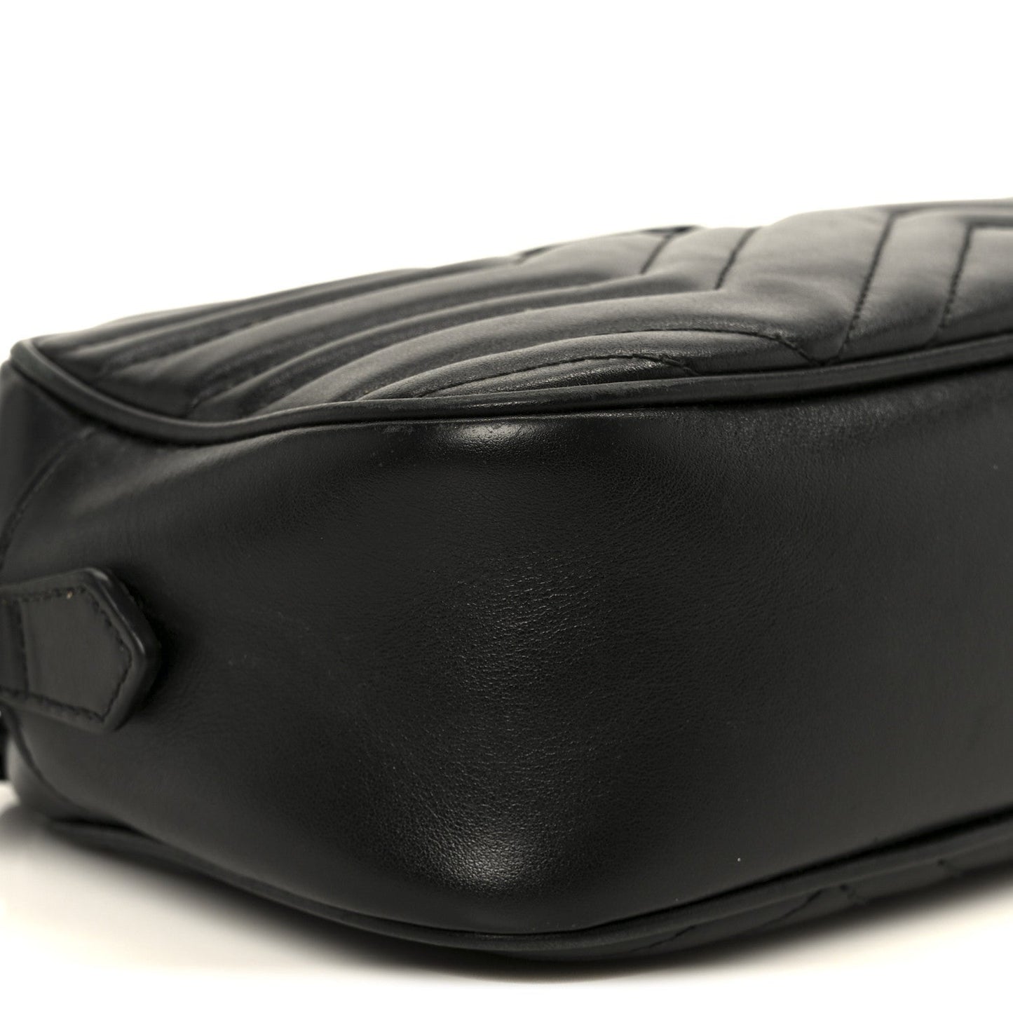 Calfskin Matelasse Monochrome Small GG Marmont Chain Shoulder Bag Black