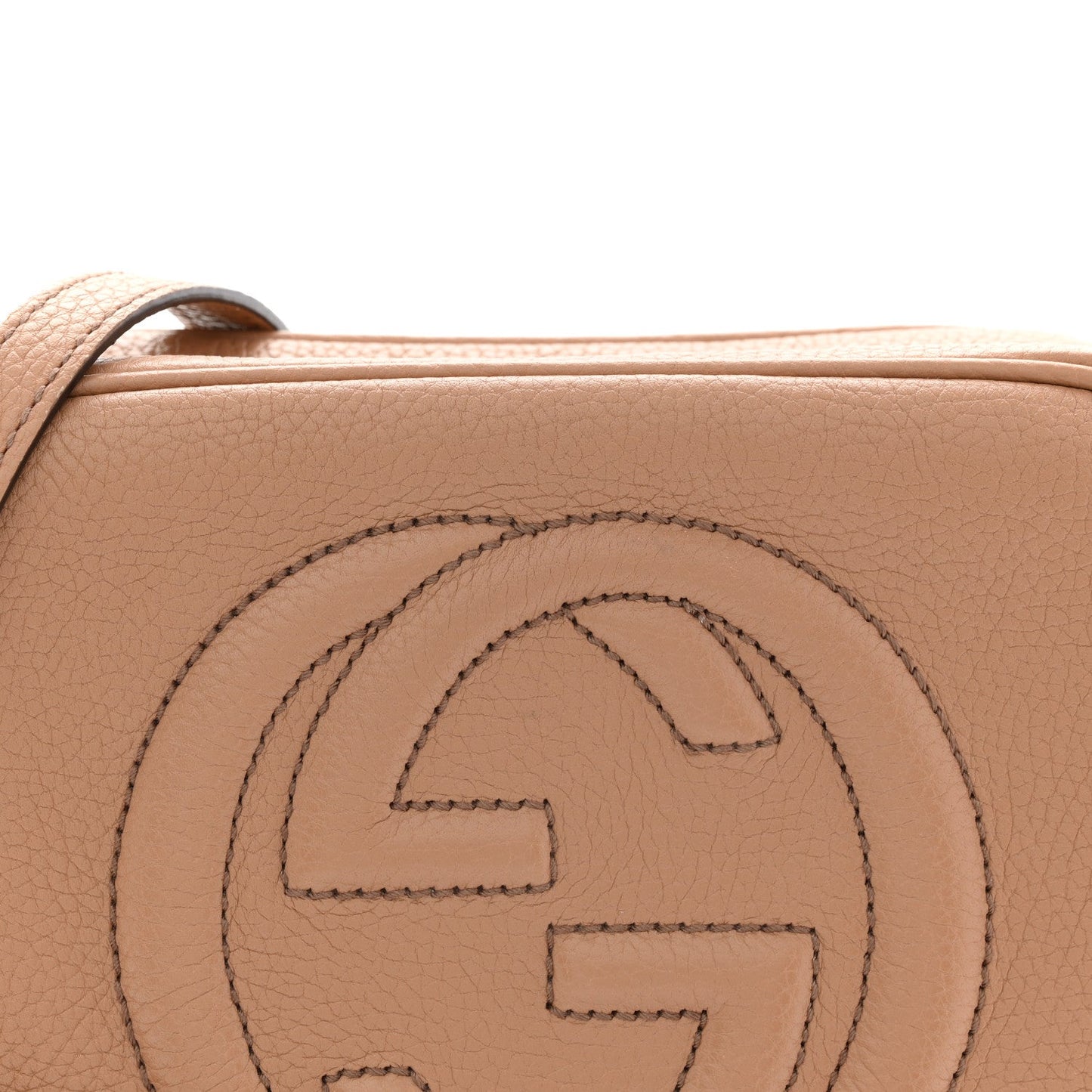 Pebbled Calfskin Small Soho Disco Bag Camelia