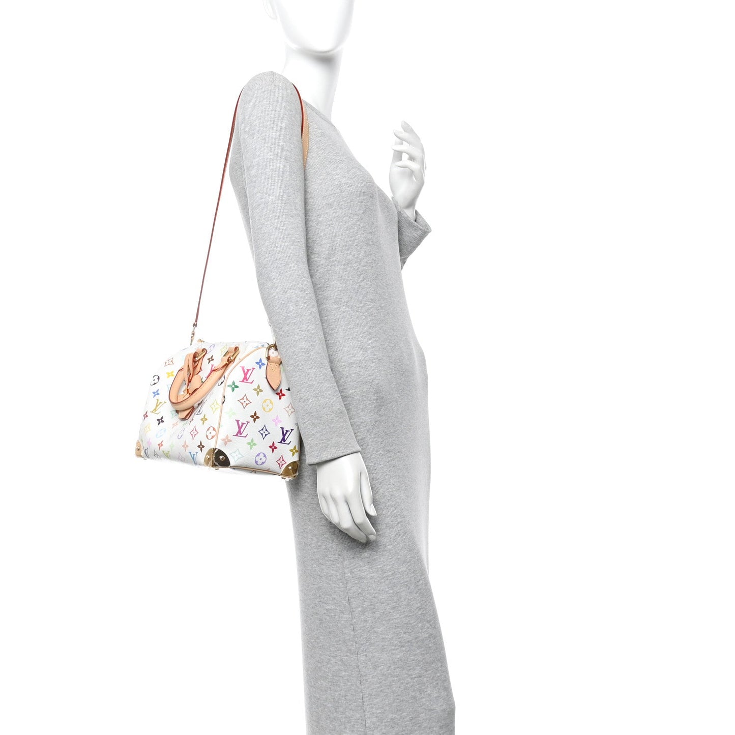 LV X TM Monogram Multicolor Speedy Bandouliere 25 White