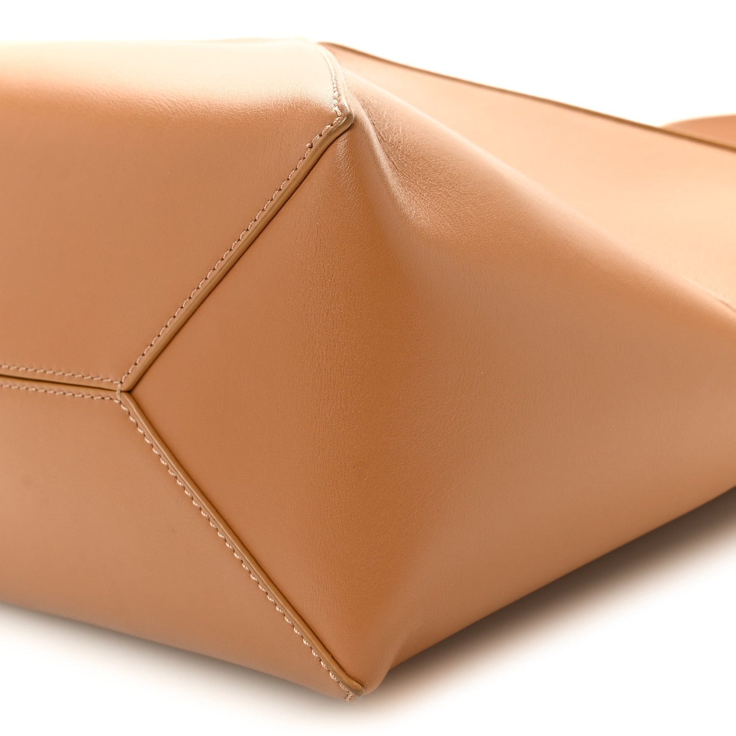 Shiny Calfskin Medium Puzzle Fold Tote Warm Desert