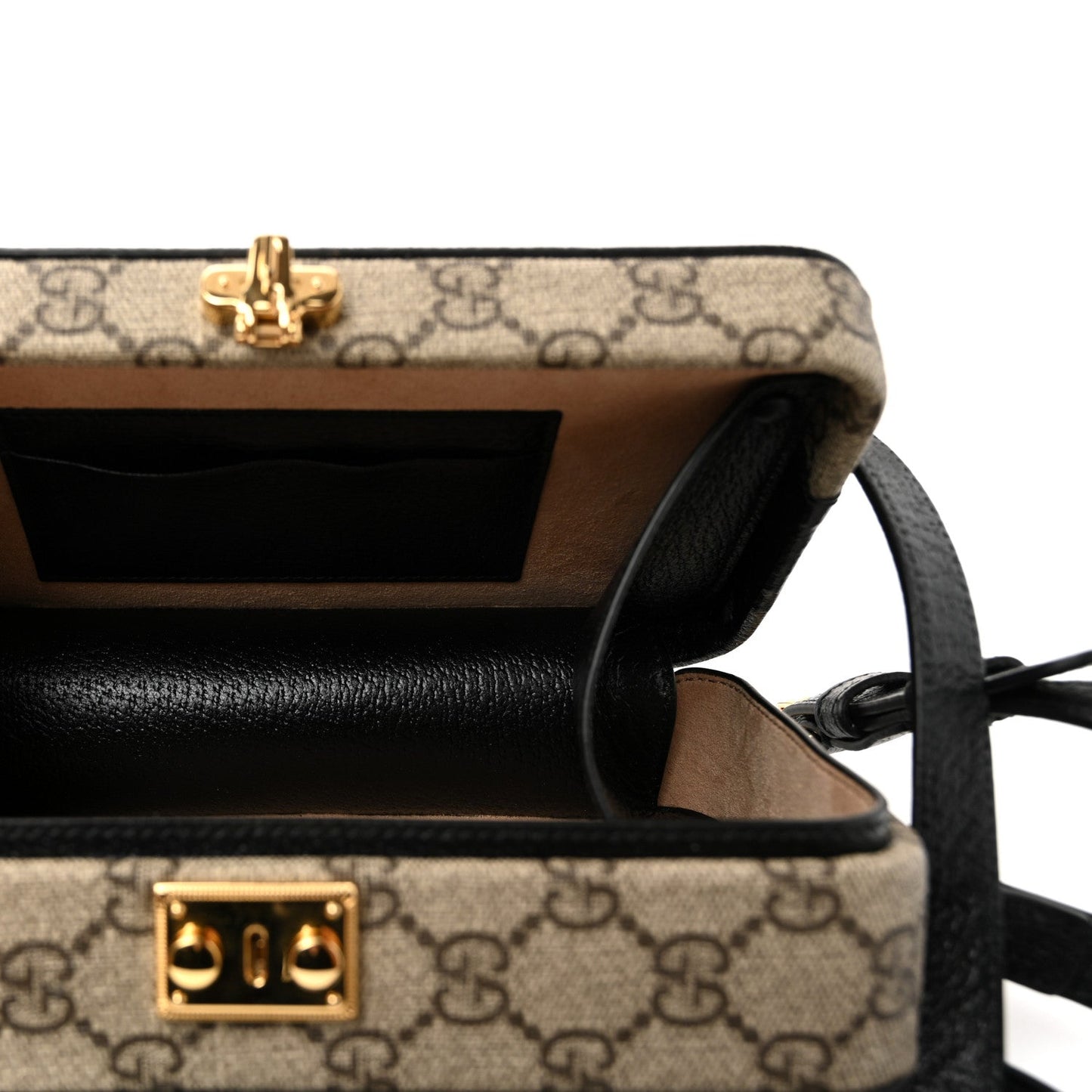 GG Supreme Monogram Textured Dollar Calfskin Mini New Basket Shoulder Bag Beige Ebony Black