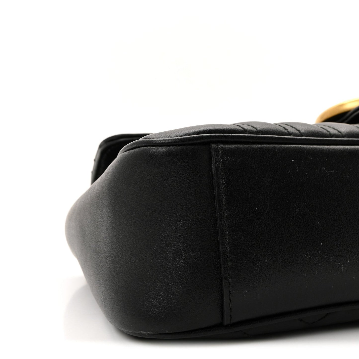Calfskin Matelasse Small GG Marmont Shoulder Bag Black