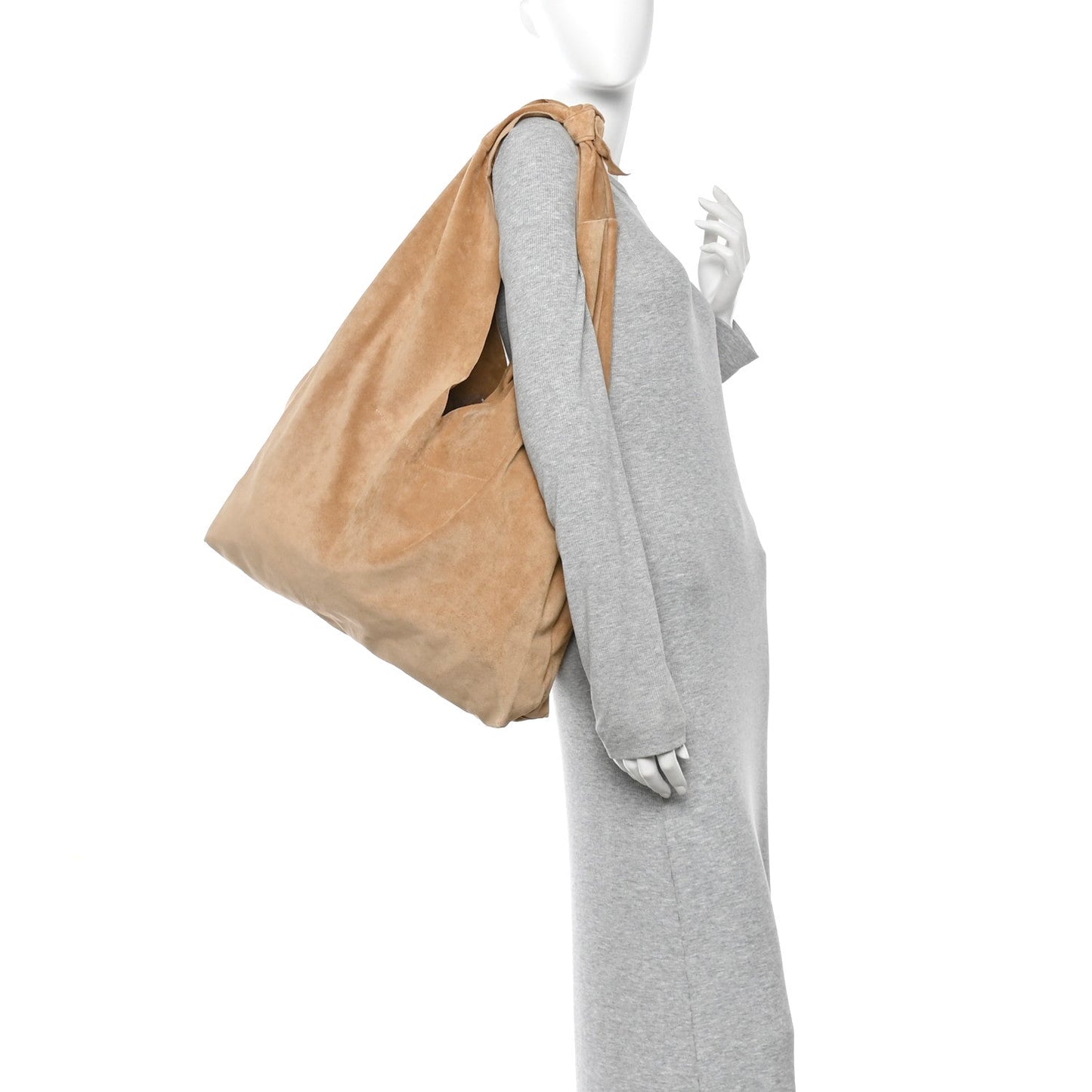 Suede Bindle Bag Warm Beige