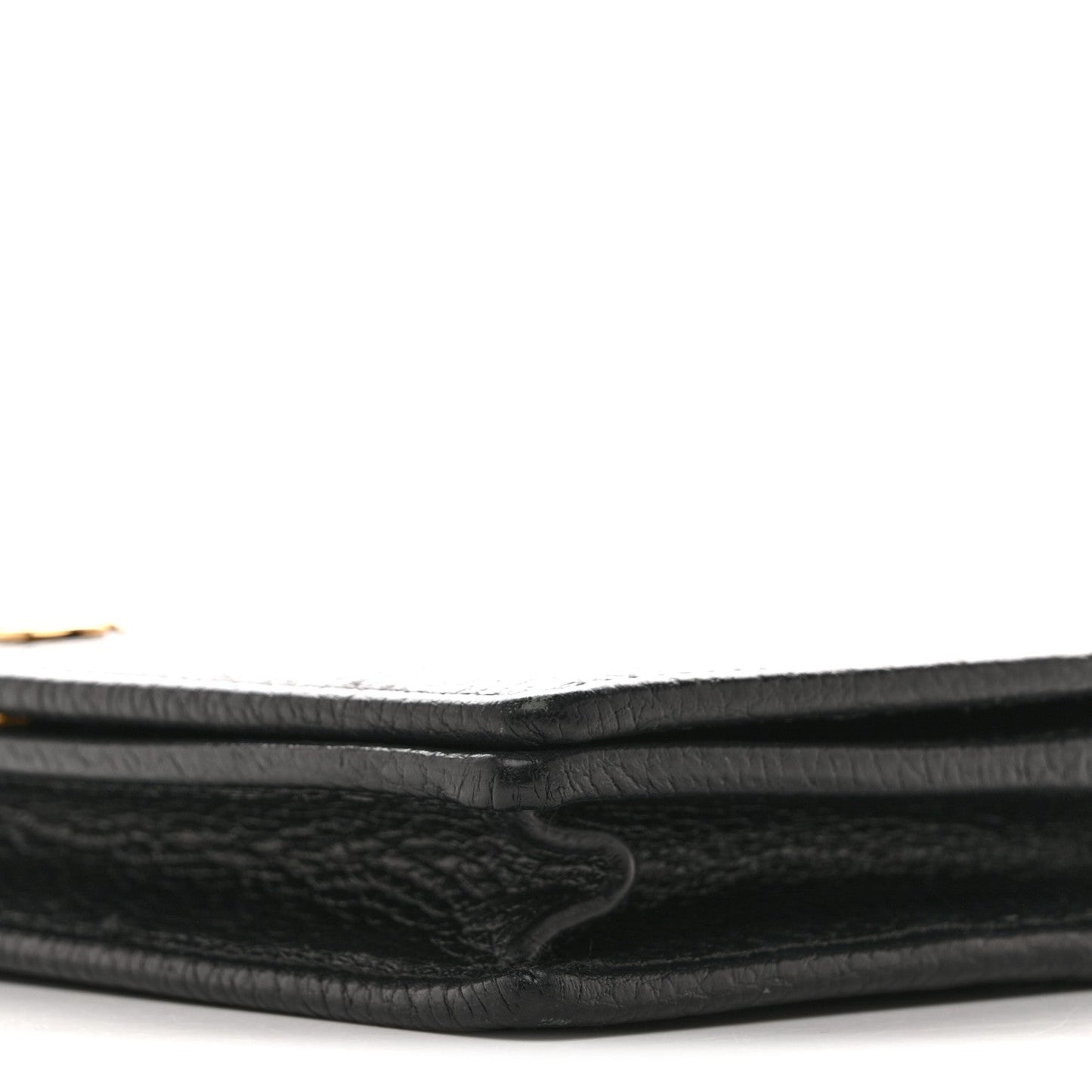 Dollar Calfskin Mini GG Marmont Chain Wallet Black