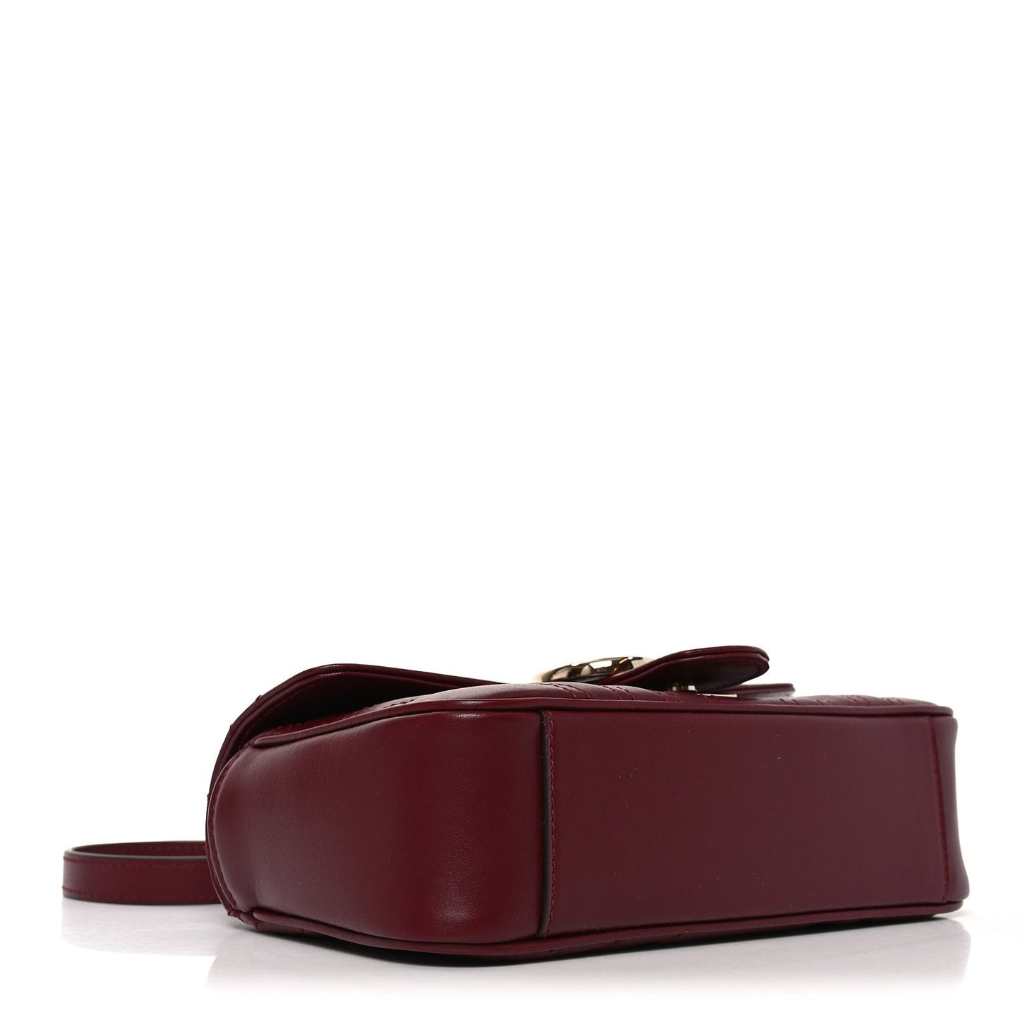 Calfskin Matelasse Mini GG Marmont Shoulder Bag Rosso Ancora