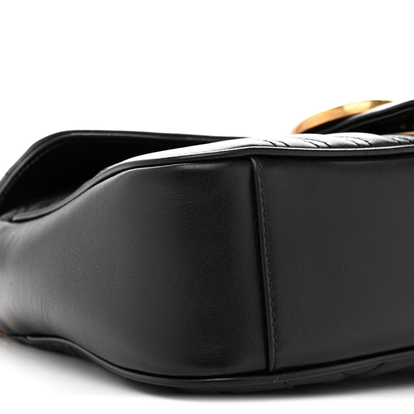 Calfskin Matelasse Small GG Marmont Shoulder Bag Black