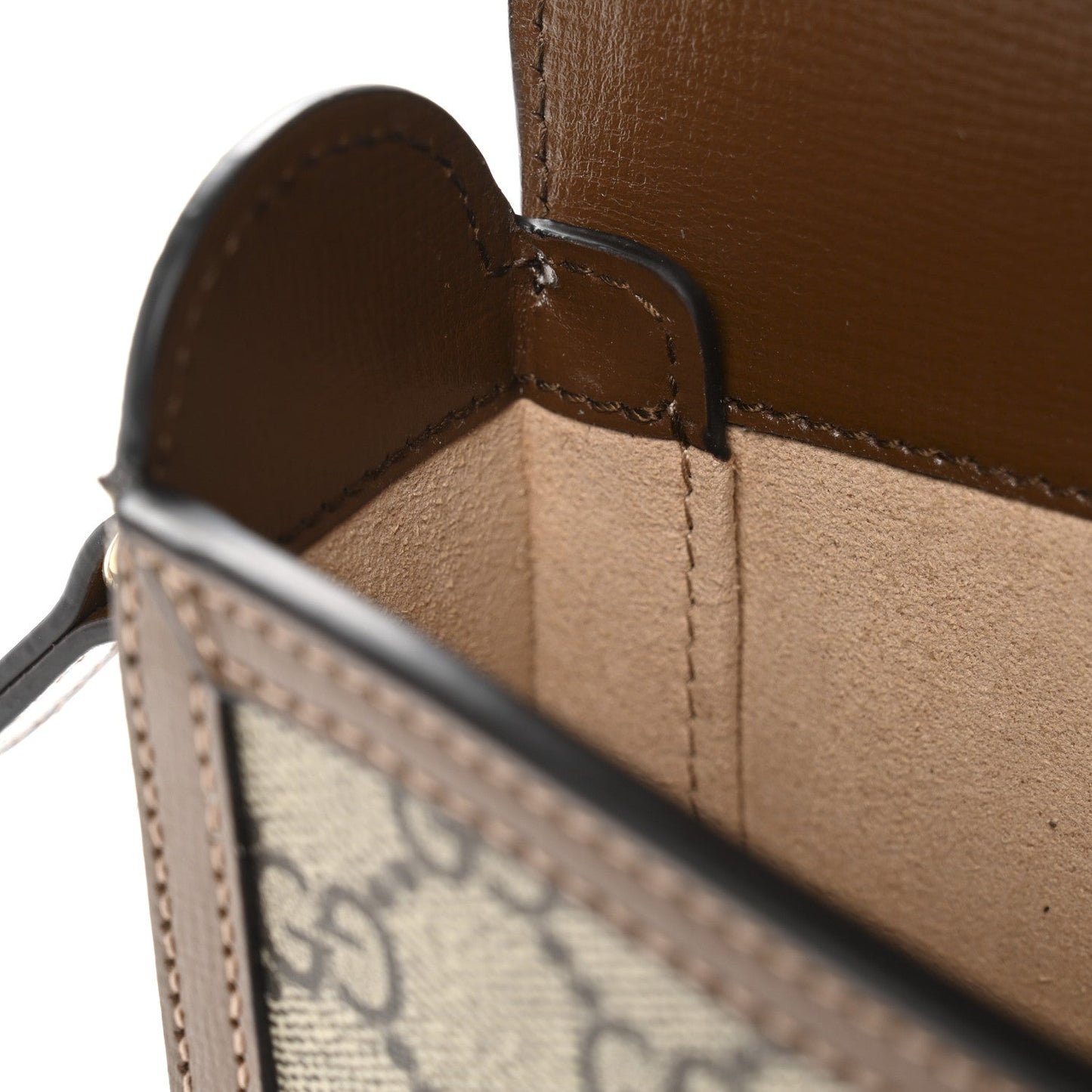 GG Supreme Monogram Mini Horsebit 1955 Shoulder Bag Beige Brown Sugar
