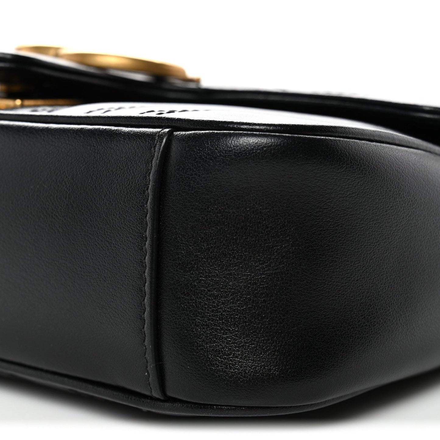 Calfskin Matelasse Mini GG Marmont Shoulder Bag Black