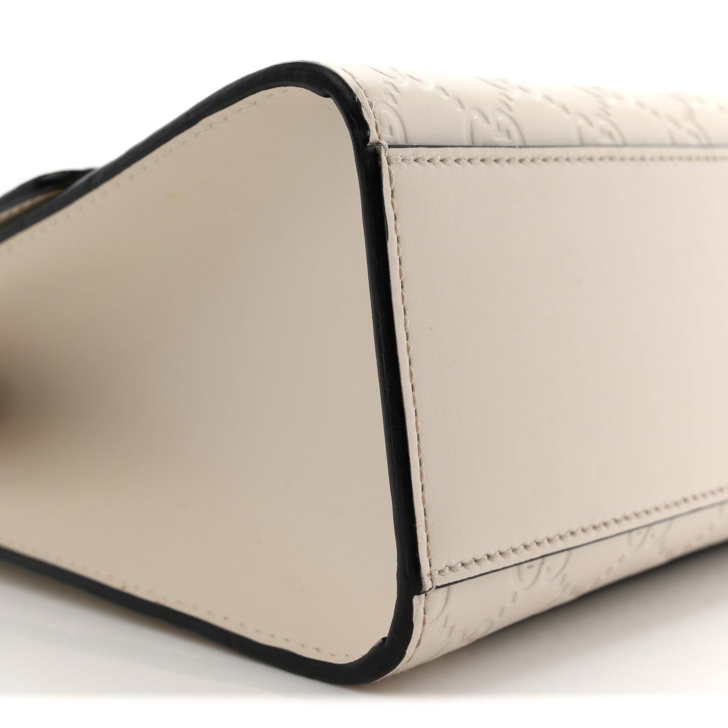 Guccissima Medium Padlock Shoulder Bag Black Mystic White