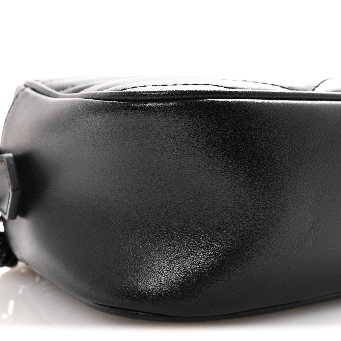 Calfskin Matelasse Monochrome Small GG Marmont Chain Shoulder Bag Black