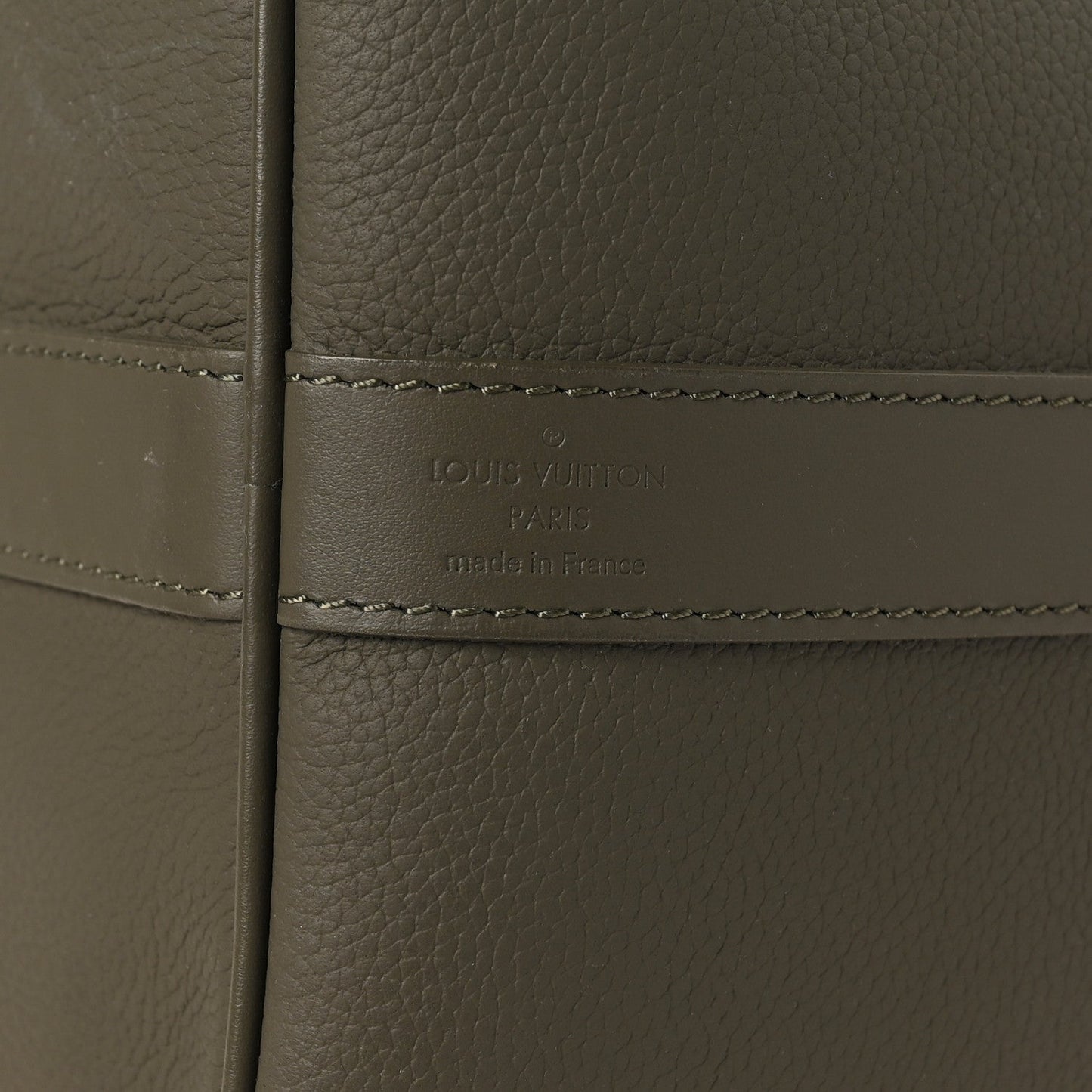 Grained Calfskin Aerogram Keepall Bandouliere 50 Khaki