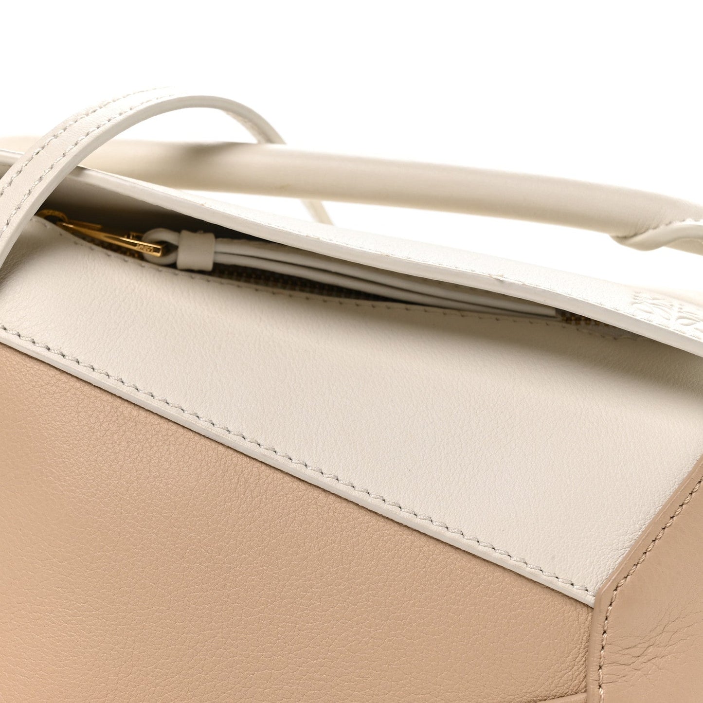 Calfskin Mini Puzzle Edge Bag Soft White Paper Craft