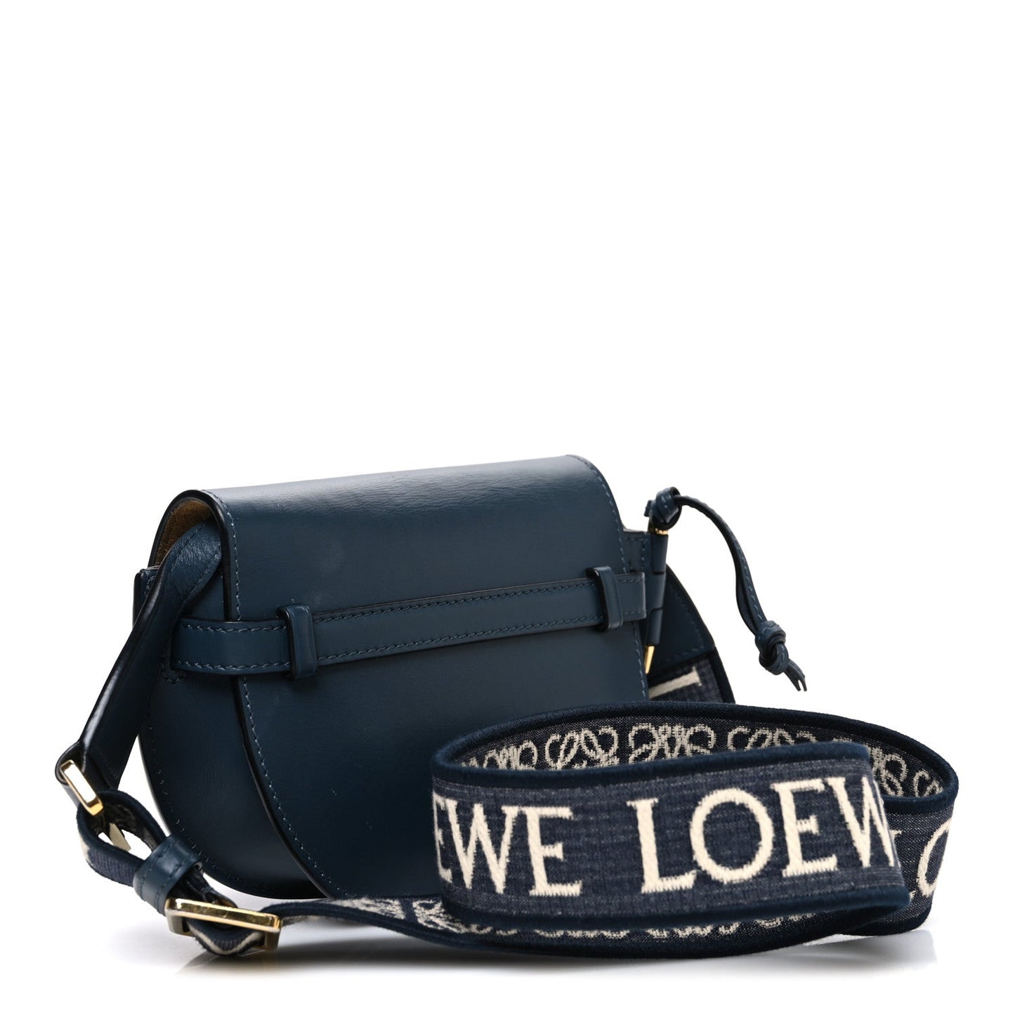 Calfskin Jacquard Mini Gate Crossbody Bag Onyx Blue