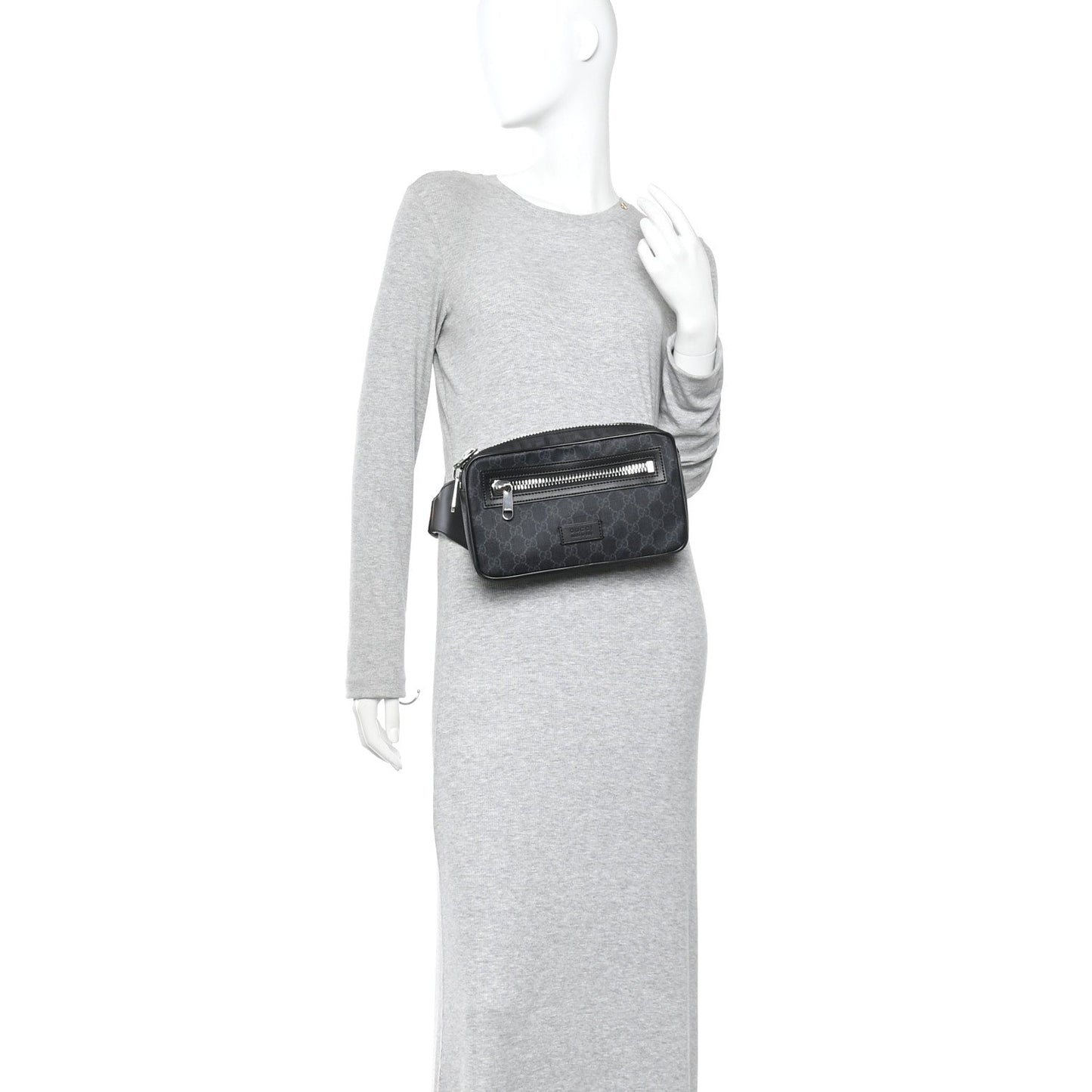 Soft GG Supreme Monogram Web Belt Bag Black Grey