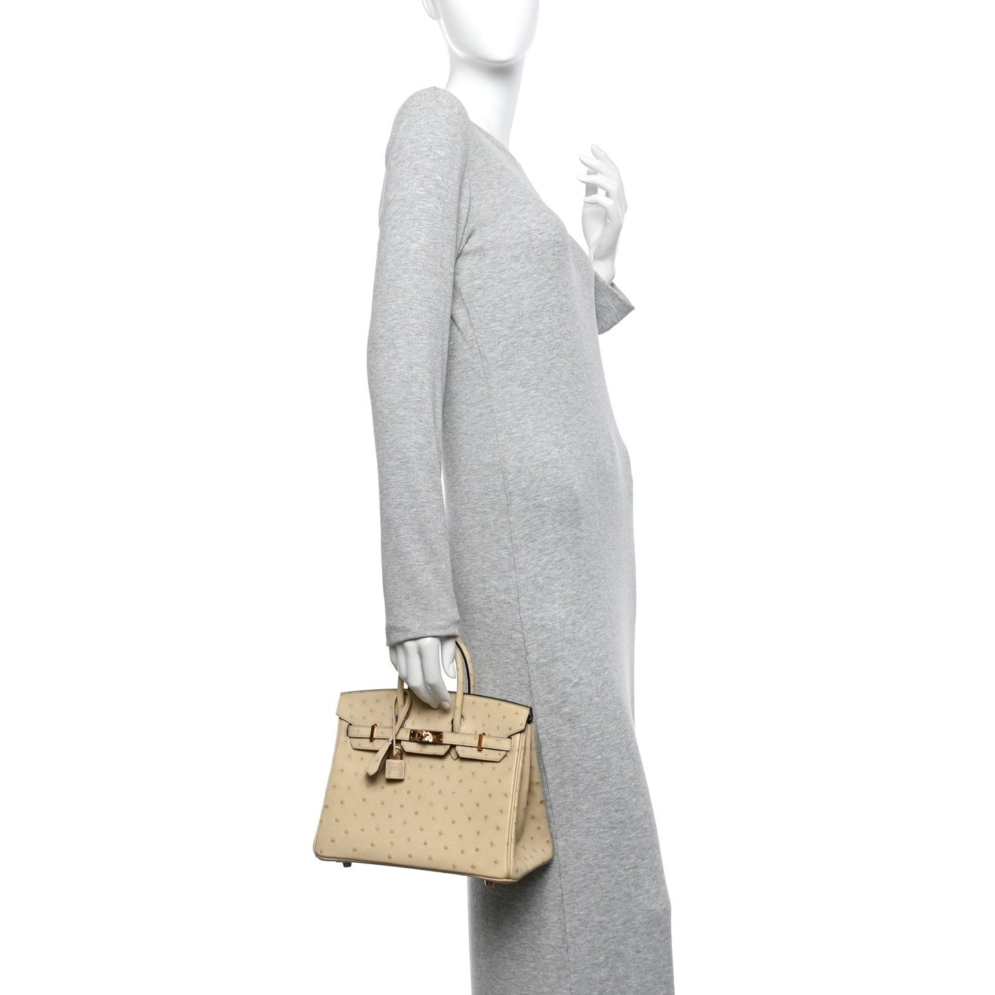 Ostrich Birkin 25 Parchemin