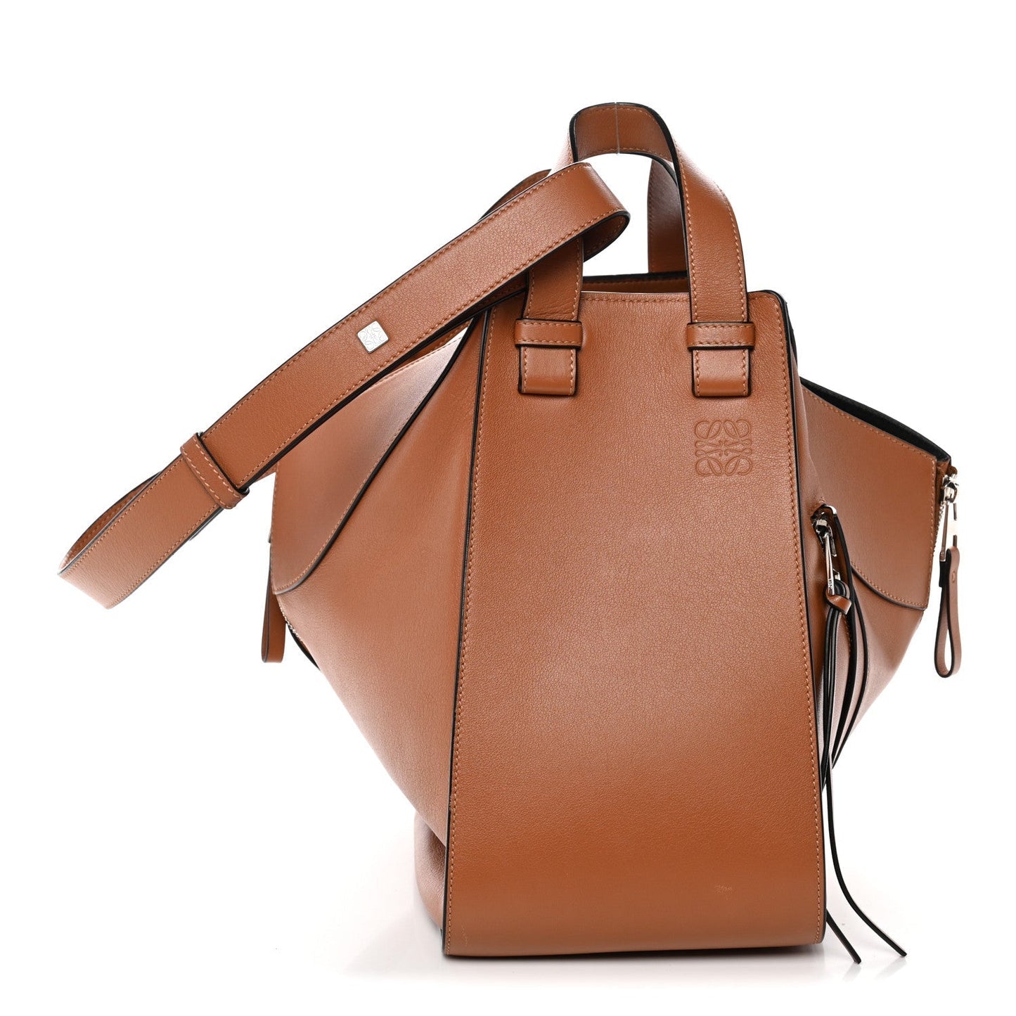 Calfskin Medium Hammock Shoulder Bag Tan