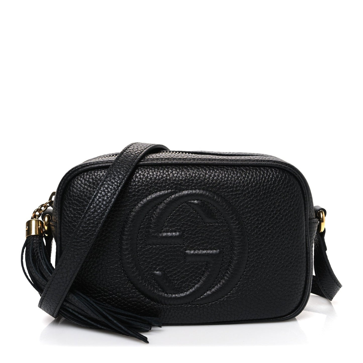Pebbled Calfskin Mini Soho Disco Bag Black