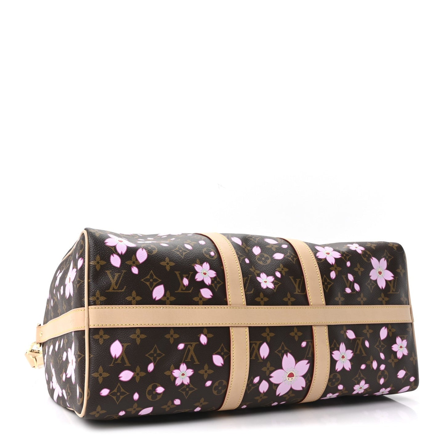 LV X TM Monogram Cherry Blossom Keepall Bandouliere 45 Sakura Brown