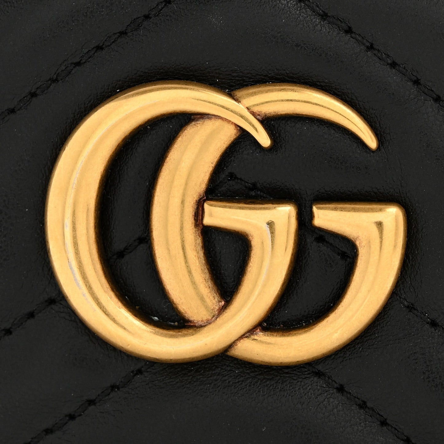 Calfskin Matelasse Mini GG Marmont Chain Shoulder Bag Black