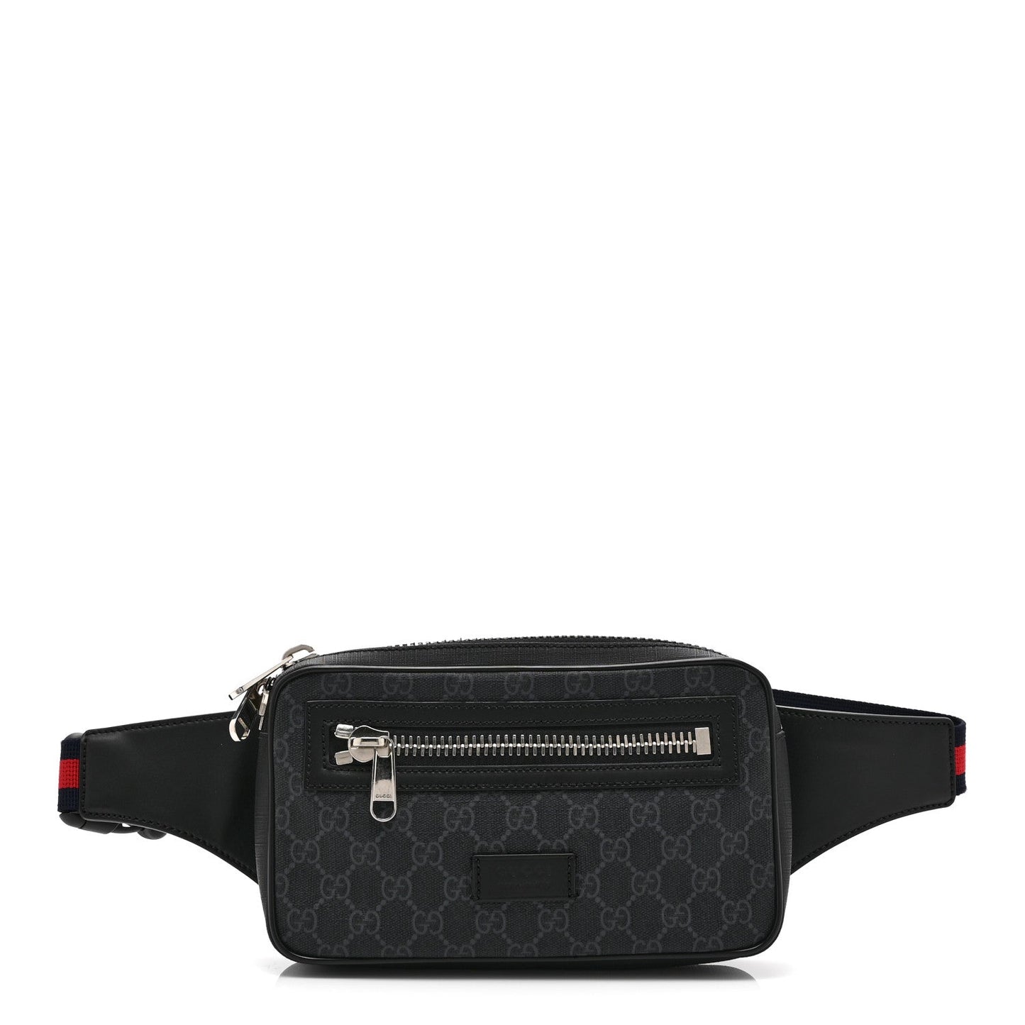 Soft GG Supreme Monogram Web Belt Bag Black Grey