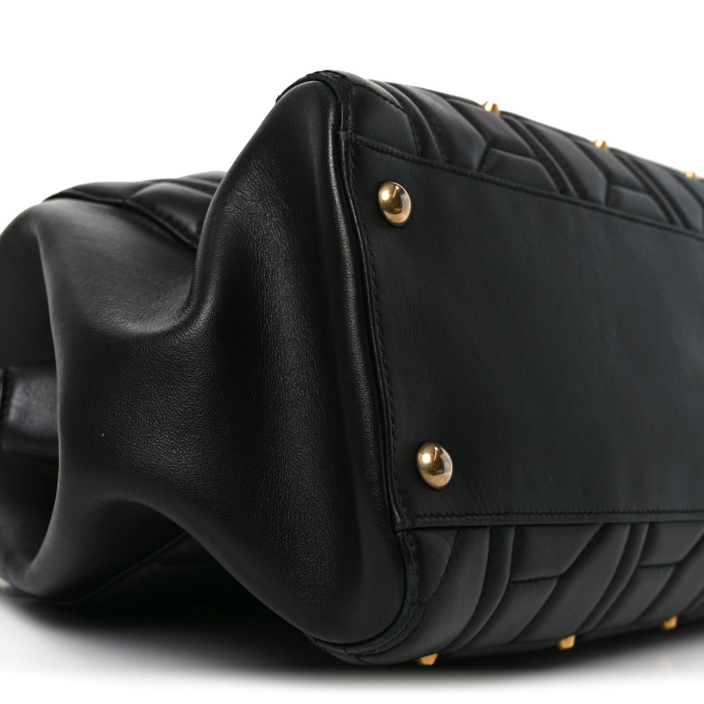 Calfskin Matelasse Studded Medium GG Marmont Tote Black