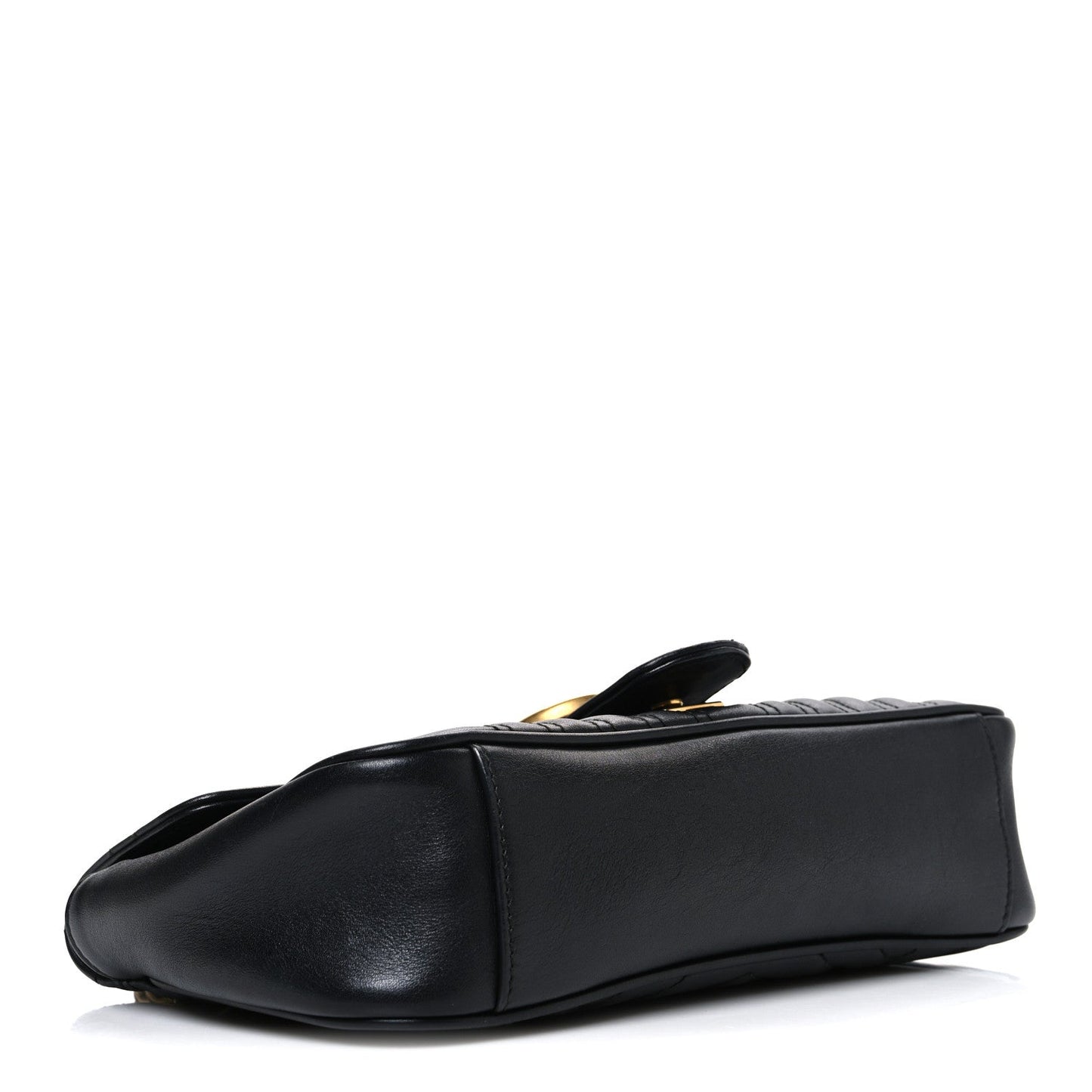Calfskin Matelasse Small GG Marmont Shoulder Bag Black