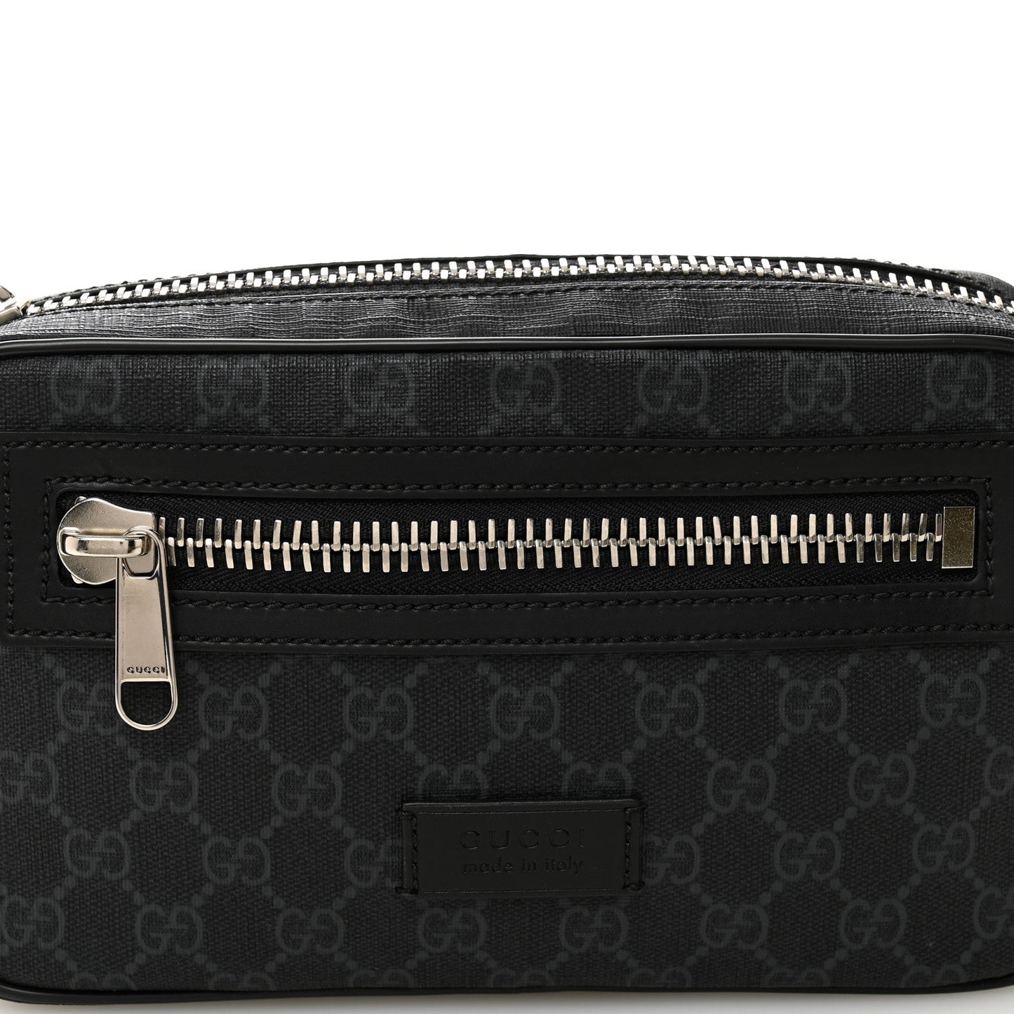 Soft GG Supreme Monogram Web Belt Bag Black Grey