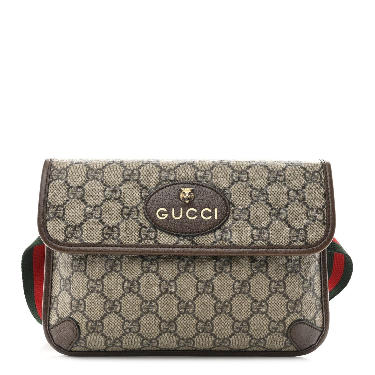 GG Supreme Monogram Neo Vintage Web Belt Bag Brown