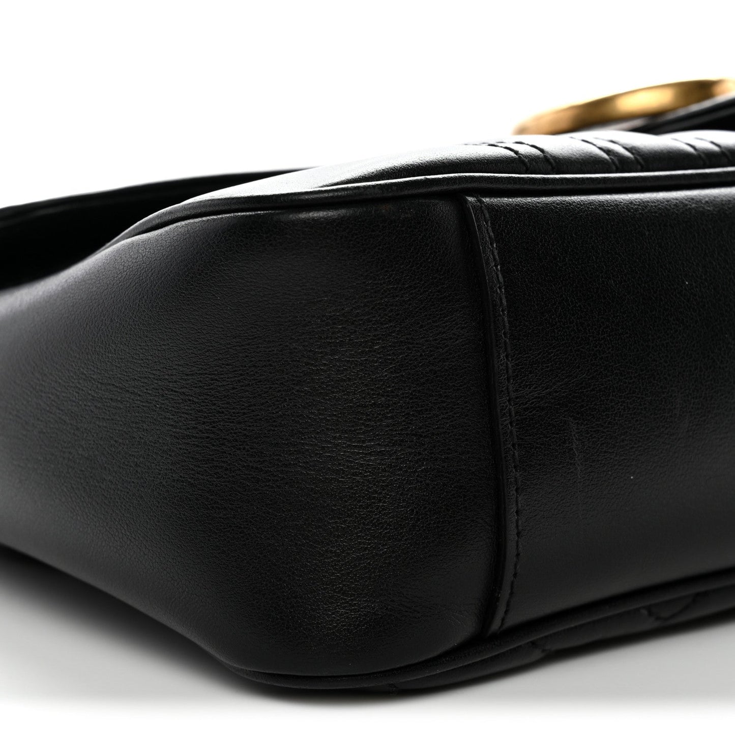 Calfskin Matelasse Small GG Marmont Shoulder Bag Black