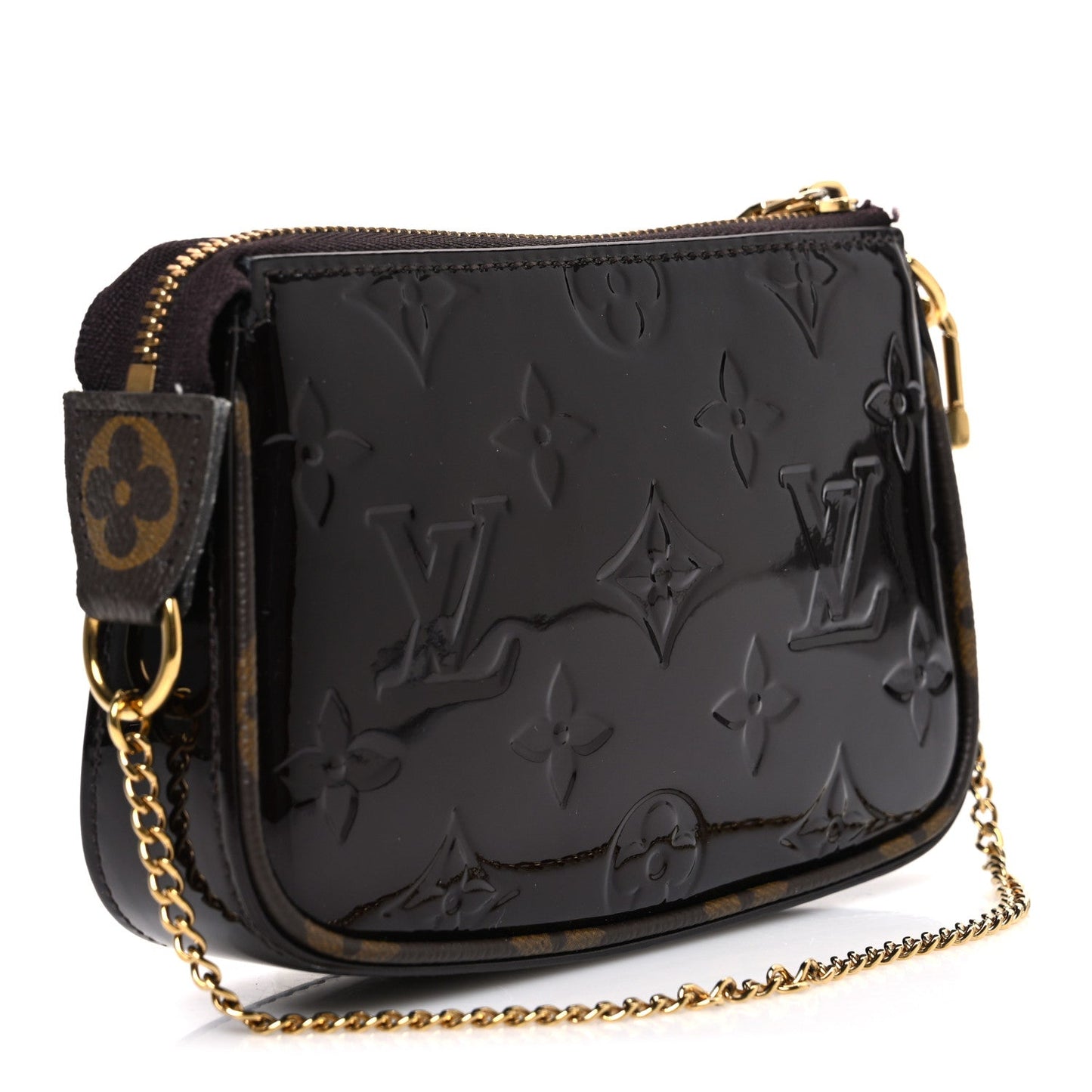 Vernis Monogram Mini Pochette Accessories Amarante