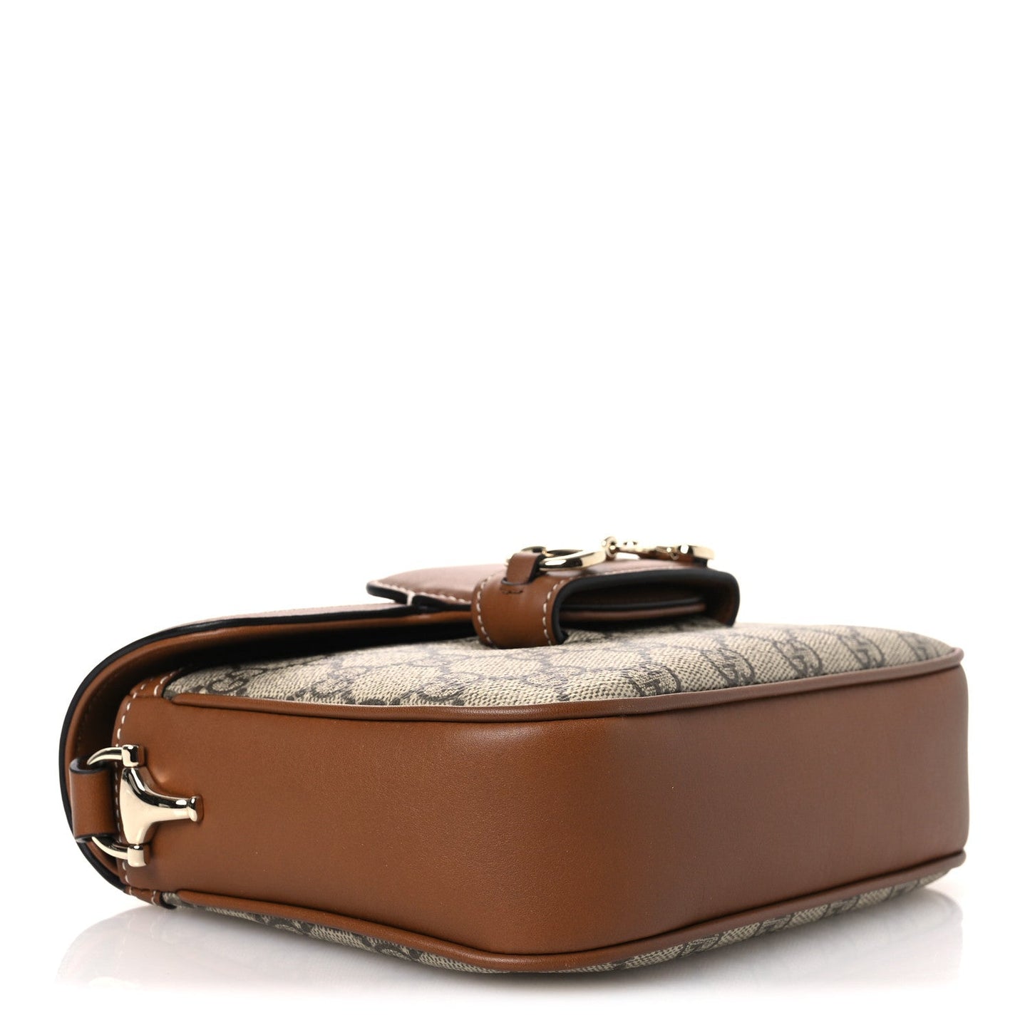 GG Supreme Monogram Duomo Lux Horsebit 1955 Soft Small Shoulder Bag Beige Ebony Sundial