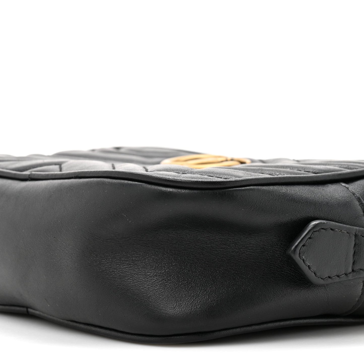 Calfskin Matelasse Mini GG Marmont Chain Shoulder Bag Black
