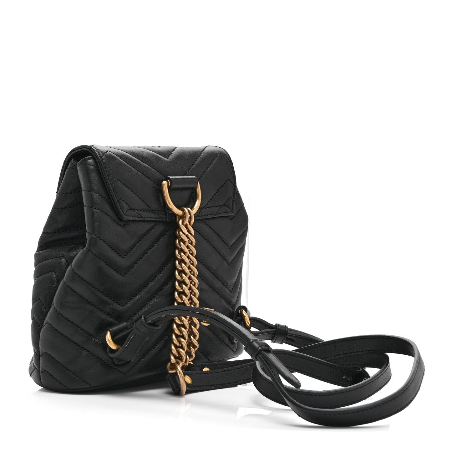 Calfskin Matelasse GG Marmont Flap Backpack Black