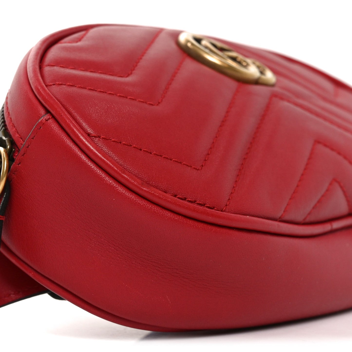 Calfskin Matelasse GG Marmont Belt Bag 105 42 Hibiscus Red