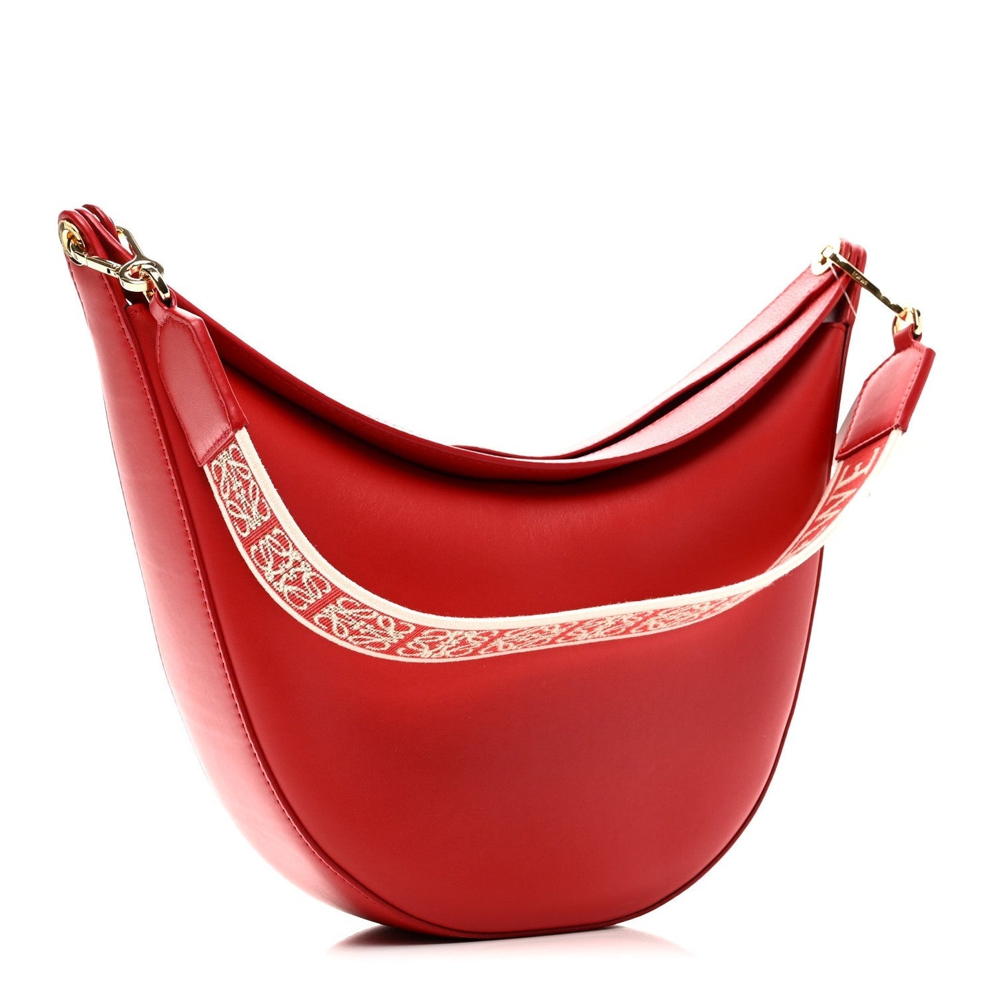 Satin Calfskin Jacquard Luna Bag Scarlet Red