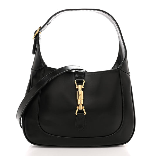 Boarded Dyana Lux Calfskin Small Jackie 1961 Hobo Black