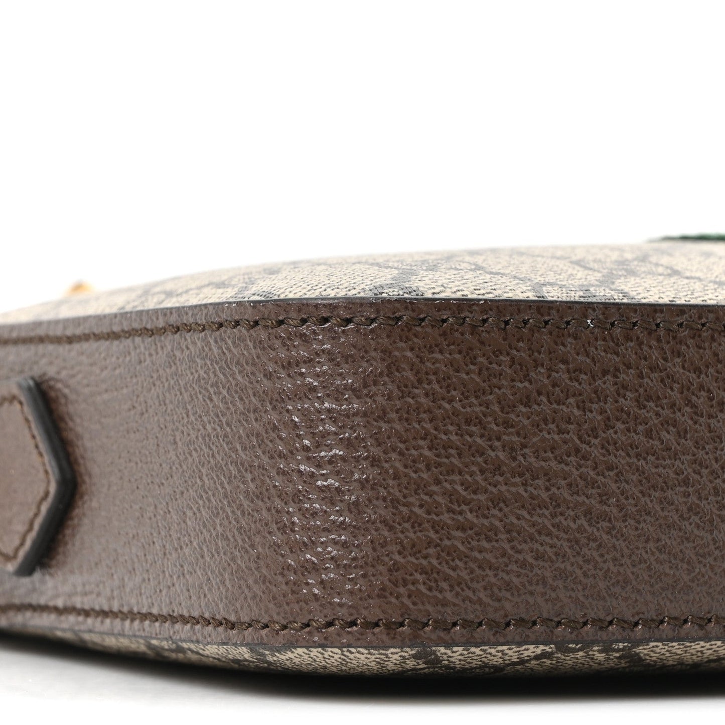 GG Supreme Monogram Textured Dollar Calfskin Web Ophidia Wristlet Shoulder Bag Beige Ebony New Acero