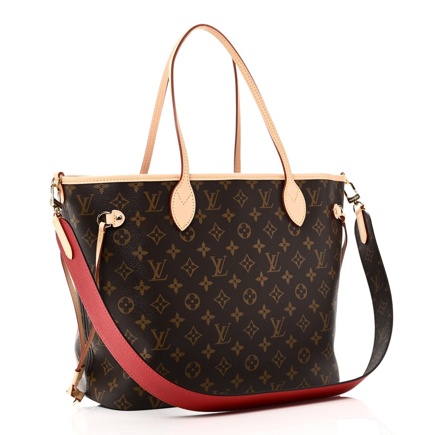 Monogram Inside Out Neverfull Bandouliere MM Rouge Sari