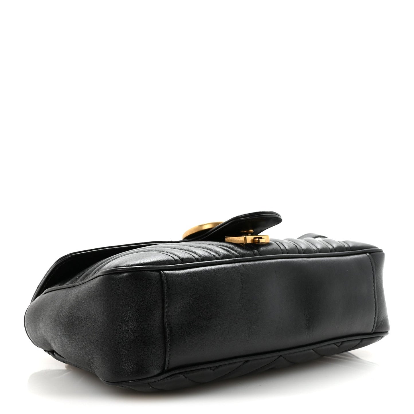 Calfskin Matelasse Small GG Marmont Shoulder Bag Black
