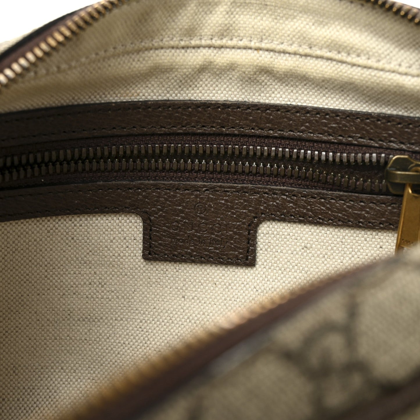 GG Supreme Monogram Textured Dollar Calfskin Web Small Ophidia Convertible Shoulder Bag Beige Ebony New Acero