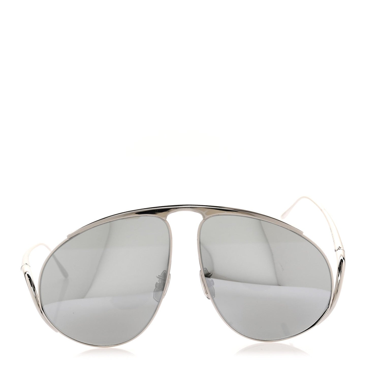 Metal Hillock Aviator Oversized Sunglasses LW40180U Silver