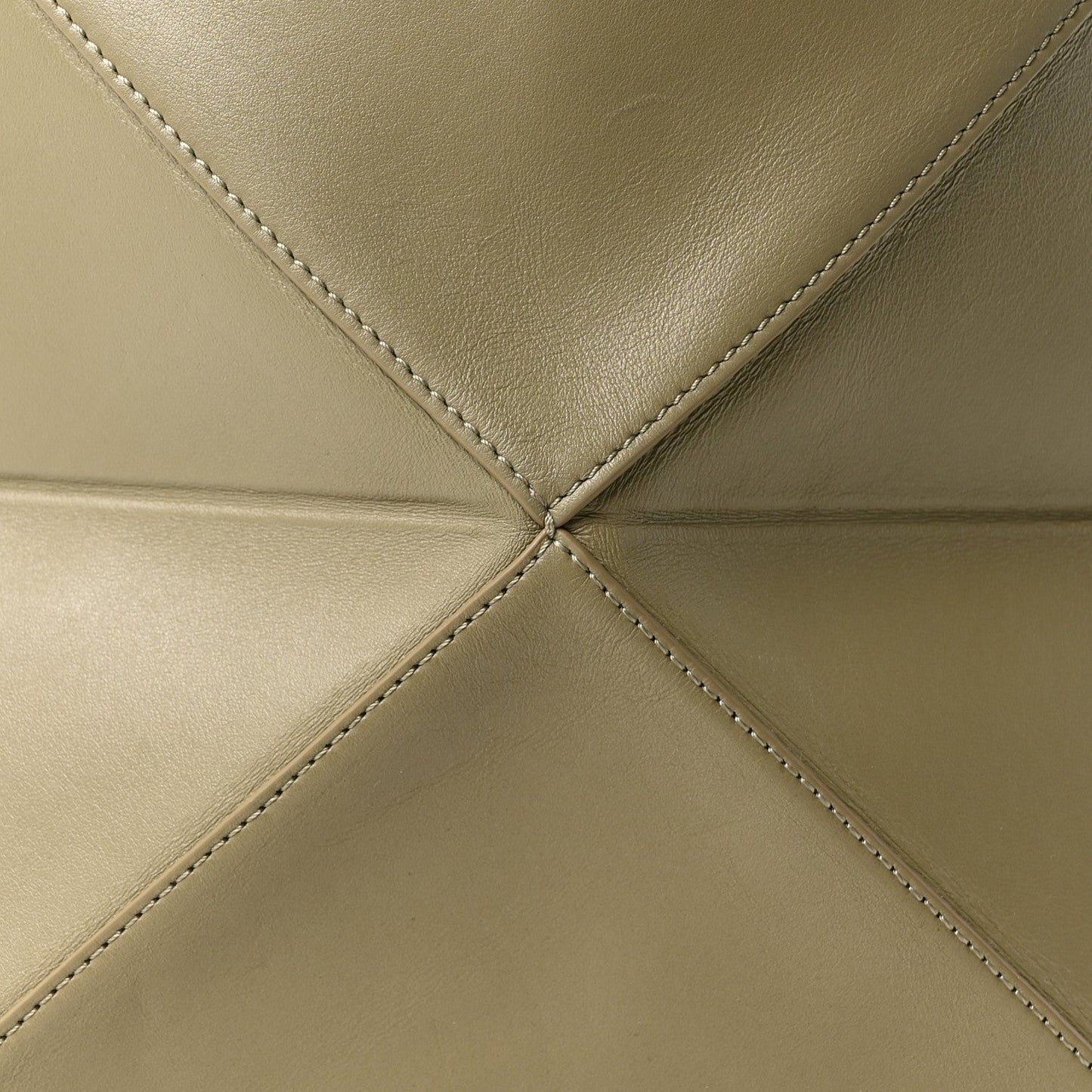 Shiny Calfskin Medium Puzzle Fold Tote Dark Khaki